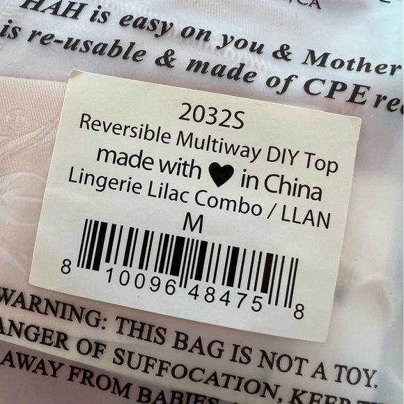 We Are HAH Reversible Multiway DIY Swim Top Womens M Halter Lilac Combo NWT - Picture 7 of 9